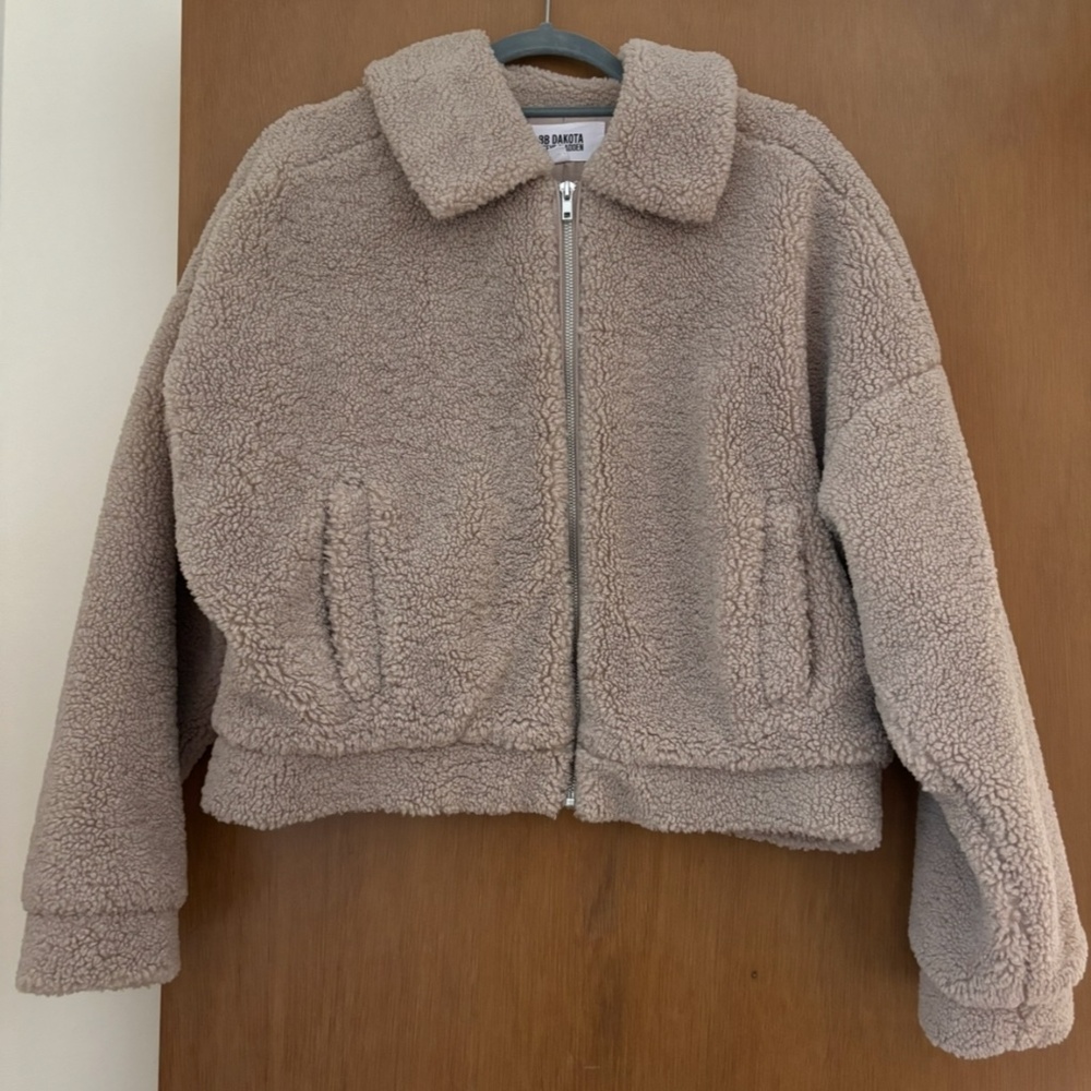 Tan sherpa bomber jacket